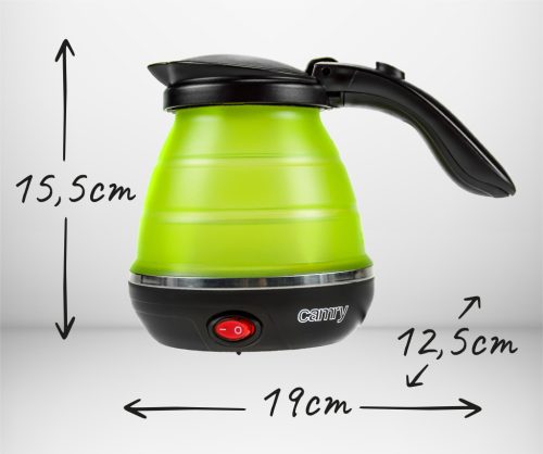 CAMRY CR1265 ÖSSZECSUKHATÓ VÍZFORRALÓ UTAZÁSHOZ, 0,5L, ZÖLD (Zöld)