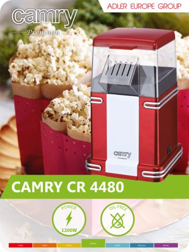 CAMRY CR4480 POPCORN KÉSZÍTŐ GÉP, 1200W, PIROS (piros)