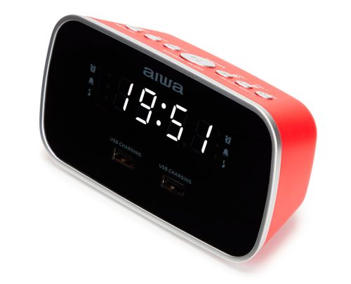 Aiwa CRU-19RD Ébresztőórás Rádió – Stílus és Funkcionalitás a Kényelmes Reggelért, piros színben