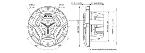 JVC CS-DR6201MW 16cm-es 2 utas koax hangszóró hajós vagy vizálló használatra