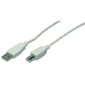   LogiLink USB 2.0 kábel, USB-A/M - USB-B/M, szürke, 2 m (CU0007)