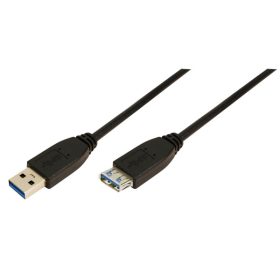   LogiLink USB 3.0 Hosszabbító kábel Type A>TypeA, fekete 3m (CU0043)