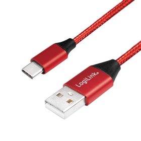   Logilink USB 2.0 Type-C kábel, C/M-USB-A/M, szövet, 0,3 m (CU0147)