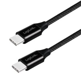   Logilink USB 2.0 Type-C kábel, C/M-C/M, fém, szövet, 1 m (CU0154)