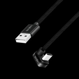   Logilink USB 2.0 Type-C kábel, C/M 180 fok - USB-A/M, alu, fekete, 1 m (CU0192)