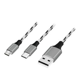   Logilink USB 2.0 kábel, USB-A/M - Micro-USB + USB-C, fehér/fekete, 1,2 m (CU0202)