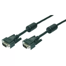   LogiLink VGA kábel, HD15/M   HD15/M, 1080p, 2x ferrit, fekete, 1,8 m (CV0001)