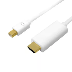   Logilink DisplayPort kábel, mDP/M   HDMI-A/M, 4K/30 Hz, fehér, 3 m (CV0124)