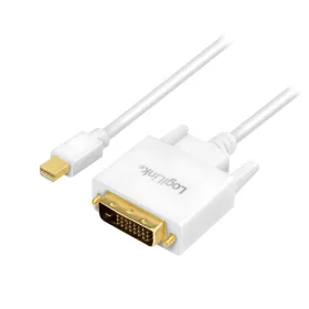   Logilink DisplayPort kábel, mDP/M   DVI/M, 1080p, fehér, 1,8 m (CV0137)