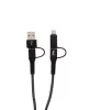Well Cable-USBC/USBC/U-1GY02-WL 4 in1 kábel rapid széria MicroUSB+Lightning+C-típ 3A 1 m fekete
