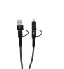 Well Cable-USBC/USBC/U-1GY02-WL 4 in1 kábel rapid széria MicroUSB+Lightning+C-típ 3A 1 m fekete