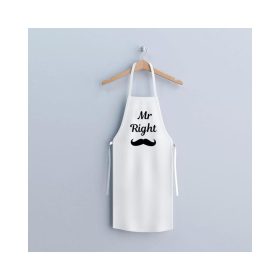   DA00282A Konyhai kötény - "Mr. Right" felirattal - 80 x 70 cm - 200 gsm