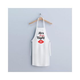   DA00282B Konyhai kötény - "Mrs. Always Right" felirattal - 80 x 70 cm - 200 gsm