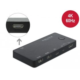   Delock HDMI / USB-C  KVM 4K 60 Hz kapcsoló USB 2.0 (DL-11477)