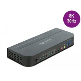   Delock DisplayPort 1.4 KVM switch 8K 30 Hz USB 3.0-vel és audióval (DL-11482)