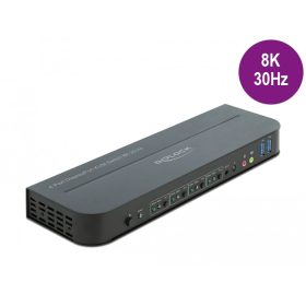   Delock DisplayPort 1.4 KVM switch 8K 30 Hz USB 3.0-vel és audióval (DL-11484)