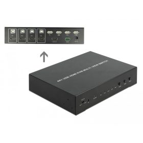   Delock KVM 4 az 1-ben Multiview technológiájú kapcsoló 4 db. HDMI és USB 2.0 csatlakozó felülettel (DL-11488)