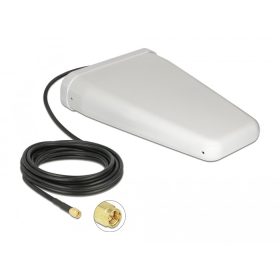   Delock LTE-antenna, SMA-csatlakozódugó, 7 - 9 dBi kétirányú, csatlakozókábellel (RG-58, 5 m), fehér, (DL-12001)