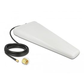   Delock LTE-antenna, SMA-csatlakozódugó, 9 - 11 dB kétirányú, csatlakozókábellel (RG-58, 5 m), fehér, (DL-12002)