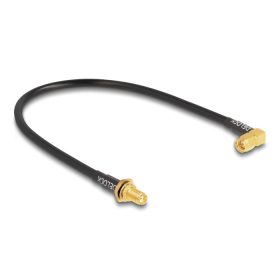   Delock Antennakábel fröccsenésbiztos SMA anya válaszfal SMA apához, 90 , RG-58, 30 cm (DL-12110)