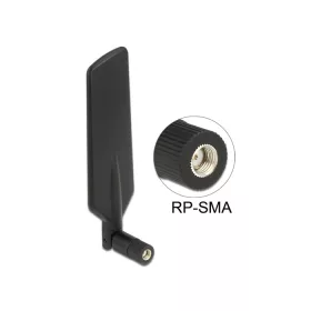   DELOCK LTE WLAN kétsávos antenna RP-SMA 1 ~ 4 dBi mindenirányú - forgatható, hajlítható fekete (DL-12409)