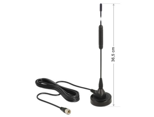 DELOCK DAB+ antenna F dugó 0 dBi mindenirányú mágneses talpú fix - fekete