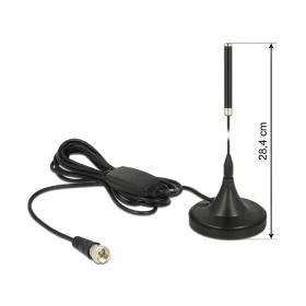   DELOCK DAB+ antenna F dugó 21 dBi aktív mindenirányú mágneses talpú fix - fekete (DL-12413)