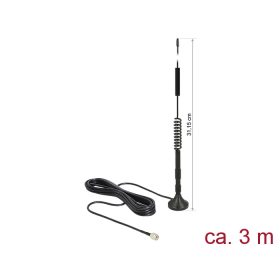  Delock LTE antenna SMA-dugó 5 dBi irányítatlan, rögzített, mágneses talppal és csatlakozókábellel (R (DL-12417)