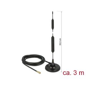   Delock GSM antenna SMA-dugó 5 dBi irányítatlan, rögzített, mágneses talppal és csatlakozókábellel (R (DL-12418)