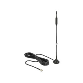  Delock LTE / GSM / UMTS antenna SMA-dugó 2-4 dBi irányítatlan, mágneses talppal és csatlakozókábelle (DL-12420)