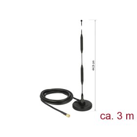   Delock LTE antenna SMA-dugó 5 dBi irányítatlan, rögzített, mágneses talppal és csatlakozókábellel (R (DL-12425)
