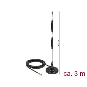   Delock LTE antenna SMA-dugó 7 dBi irányítatlan, rögzített, mágneses talppal és csatlakozókábellel (R (DL-12428)