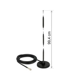   Delock GSM antenna SMA-dugó 7 dBi irányítatlan, rögzített, mágneses talppal és csatlakozókábellel (R (DL-12432)