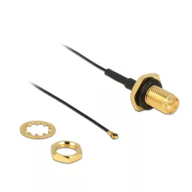   Delock RP-SMA Jack Bulkhead antenna kábel > MHF IV / HSC MXHP32 kompatibilis dugó 200 mm (DL-12460)