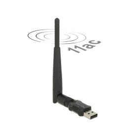   Delock USB 2.0-s, kétsávos WLAN ac/a/b/g/n Nano Stick, 433 Mbps, külső antennával (DL-12462)