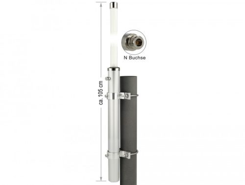 Delock GSM UMTS N Jack 7 dBi 75,6 cm-es mindenirányú, fix falra,oszlopra szerelhető fehér külső