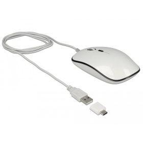   Delock Optikai 4 gombos USB A-típusú + USB Type-C  asztali egér (DL-12532)