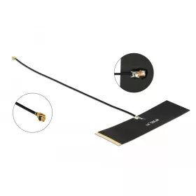   Delock TETRA 430 - 470 MHz Antenna, MHF  I csatlakozódugó, 0 dBi, 15 cm-es NYÁK-lap, fekete, öntapad (DL-12539)
