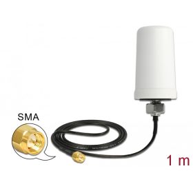   Delock LTE antenna N-dugó 1,7 - 2,0 dBi ULA100 1 m irányítatlan, rögzített, kültéri, fehér (DL-12545)