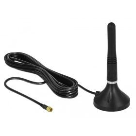   Delock LTE antenna SMA-dugó 2 - 3 dBi 11 cm irányítatlan, rögzített, mágneses talppal és csatlakozók (DL-12585)