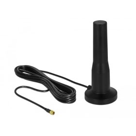   Delock LTE antenna SMA-dugó 3 - 5 dBi 12 cm irányítatlan, rögzített, mágneses talppal és csatlakozók (DL-12586)