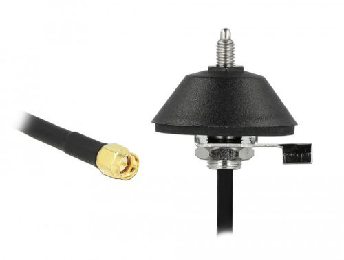 Delock Antenna talapzat M6 csatlakozó kábellel RG-58 C/U 3 m SMA dugóval fekete