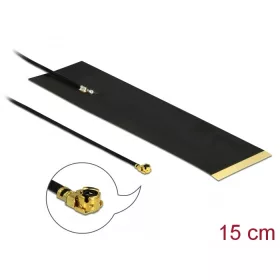   Delock LTE Antenna, MHF  I csatlakozódugó, 1,9 - 3,9 dBi, 1.13 15 cm-es NYÁK-lap, belso öntapadós (DL-12612)