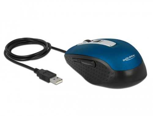 Delock 5-gombos, kék színű optikai egér A-típusú USB csatlakozással