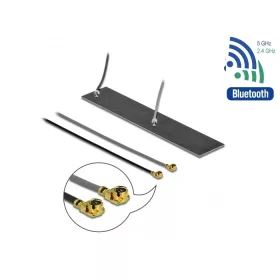   Delock WLAN 802.11 ac/ax/a/h/b/g/n ikerantenna, 2 x MHF  I csatlakozódugó, 2,2   4,0 dBi, 2 x 15 cm- (DL-12627)