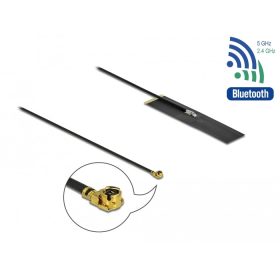   Delock Két sávú WLAN ac/ax/a/b/g/n Antenna MHF  I apa 1,7 - 4,7 dBi PIFA FPC mindenirányú (DL-12628)