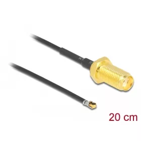   Delock Antenna kábel SMA anya válaszfali csatlakozóval apa MHF  4L LK-dugó 1.37 20 cm menethossz 10 (DL-12662)
