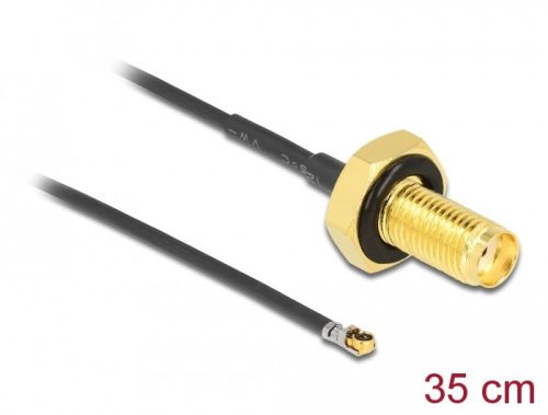 Delock Antenna kábel SMA anya válaszfali csatlakozóval apa MHF  4L LK-dugó 1.37 35 cm menethossz 10