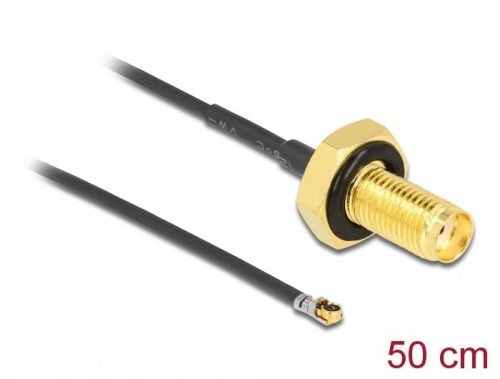 Delock Antenna kábel SMA anya válaszfali csatlakozóval apa MHF  4L LK-dugó 1.37 50 cm menethossz 10