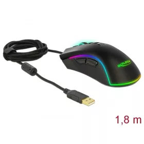   Delock Optikai, hét gombos USB játék egér - jobb kezeseknek (DL-12670)